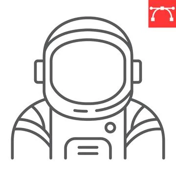 Astronaut line icon Stock Illustration
