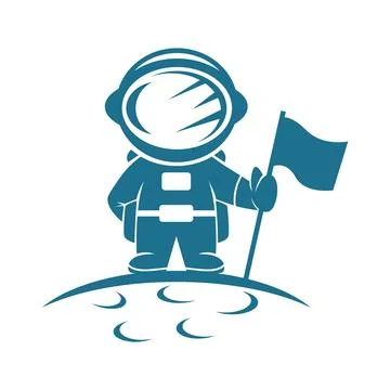 Astronaut logo icon design Stock Illustration
