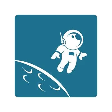 Astronaut logo icon design Stock Illustration