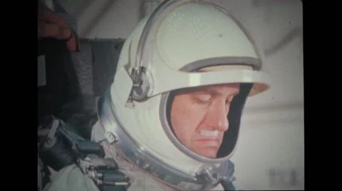 Astronaut looking from helmet Stock Footage 37597146
