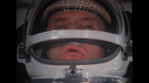Astronaut looking through helmet Stock Footage 37597071