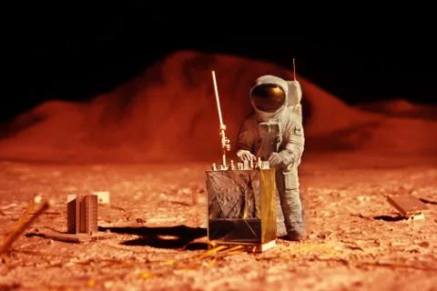 Astronaut on mars Stock Photos