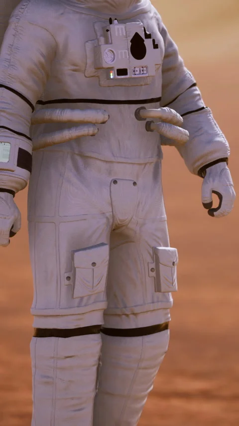 Astronaut on Mars Surface. Red Planet Covered in Gas and rock Vidéo 275666587