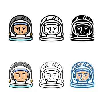 Astronaut mask face color forms icon vector Stock Illustration