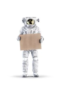 Astronaut with message Stock Illustration