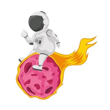 Astronaut in meteorite Stock Illustration