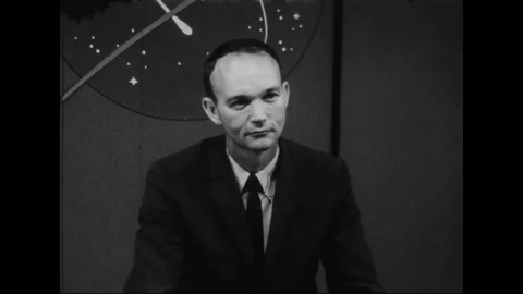 Astronaut Michael Collins is interviewed about the Apollo 11 moon mission. Stock Footage 106039776