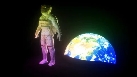 Astronaut on the moon Stock Footage 102217002