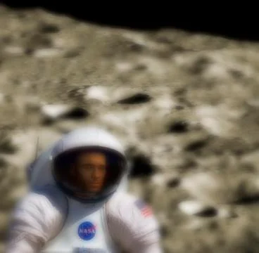 Astronaut on the moon Stock Illustration