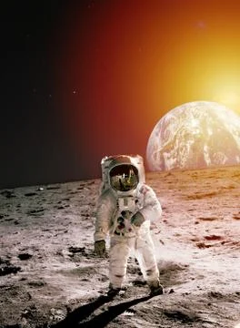 Astronaut on Moon Stock Photos