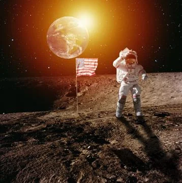 Astronaut on Moon Stock Photos