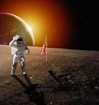 Astronaut on Moon Stock Photos
