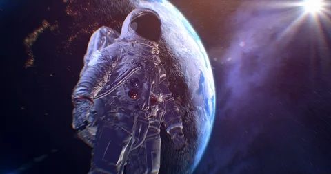 Astronaut on Moon surface Video stock 121767320