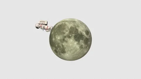 Astronaut moonwalk - 3d render looped with alpha channel. Stock Footage 169061367