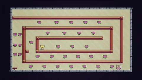 Astronaut Navigating Platform Maze and Collecting Watermelons in 8-Bit Game Stock Footage 278318348