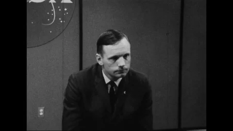 Astronaut Neil Armstrong is interviewed about the Apollo 11 moon mission. Stock Footage 106039487
