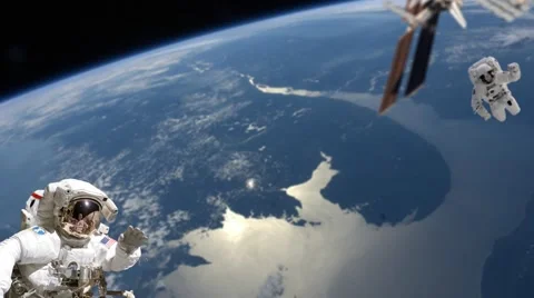 Astronaut in open space Stock-Footage 43113379