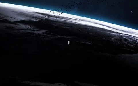 Astronaut orbiting earth Foto stock