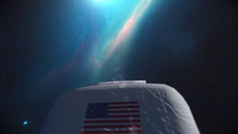 Astronaut in outer space against the backdrop of the planet earth. Elements of t Stock-Footage 87604570