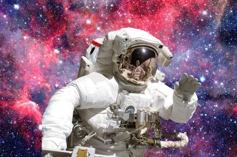 Astronaut in outer space. Elements of this image furnished by NASA. Foto stock