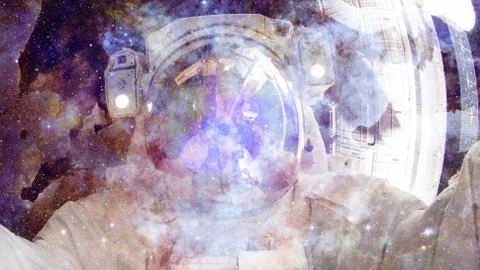 Astronaut in outer space. Elements of this image furnished by NASA. Foto stock