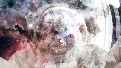 Astronaut in outer space. Elements of this image furnished by NASA. Foto stock