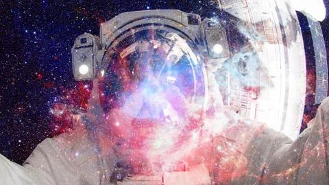 Astronaut in outer space. Elements of this image furnished by NASA. Foto stock