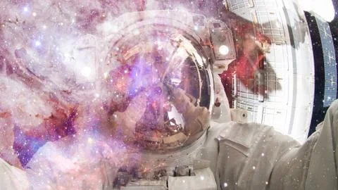 Astronaut in outer space. Elements of this image furnished by NASA. Foto stock