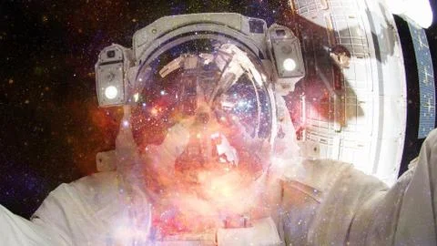 Astronaut in outer space. Elements of this image furnished by NASA. Foto stock