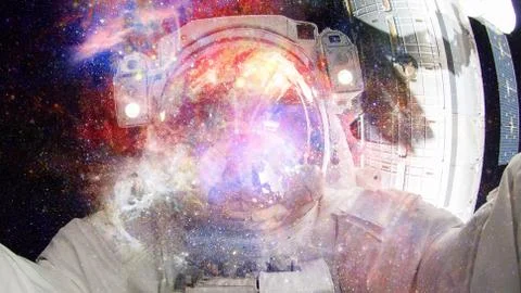 Astronaut in outer space. Elements of this image furnished by NASA. Foto stock