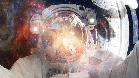 Astronaut in outer space. Elements of this image furnished by NASA. Foto stock