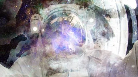 Astronaut in outer space. Elements of this image furnished by NASA. Foto stock