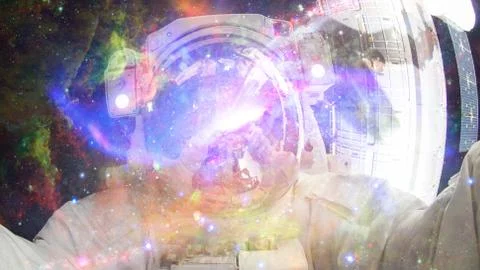 Astronaut in outer space. Elements of this image furnished by NASA. Foto stock