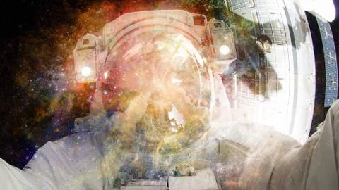 Astronaut in outer space. Elements of this image furnished by NASA. Foto stock