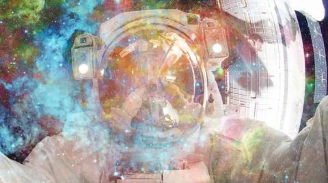 Astronaut in outer space. Elements of this image furnished by NASA. Astron... Stock Photos