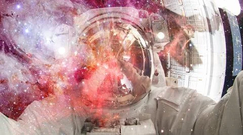 Astronaut in outer space. Elements of this image furnished by NASA. Astron... Foto stock