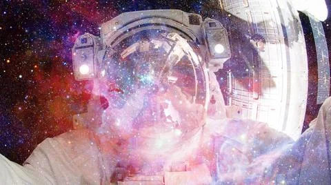 Astronaut in outer space. Elements of this image furnished by NASA. Astron... Foto stock