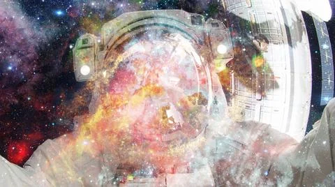 Astronaut in outer space. Elements of this image furnished by NASA. Astron... Foto stock