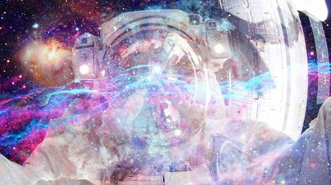 Astronaut in outer space. Elements of this image furnished by NASA. Astron... Foto stock