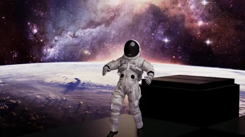 Astronaut In Outer Space Elements On The Moon Stock Footage 267526821