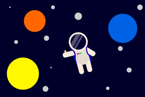 Astronaut in outer space - Flat design Stock Illustration