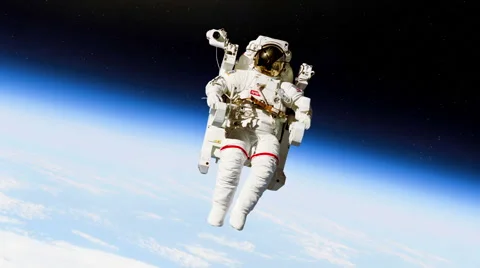 Astronaut in outer space Stock Footage 58128839