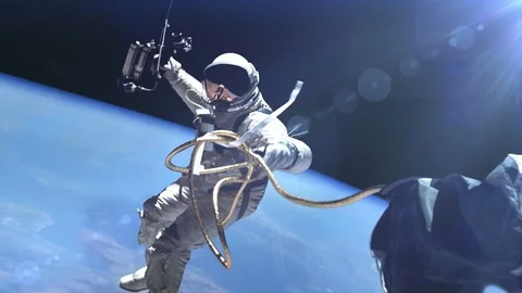 Astronaut in outer space. Stock Footage 73937182