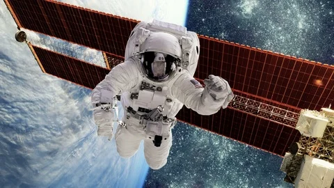 Astronaut in outer space Stock Footage 85670549