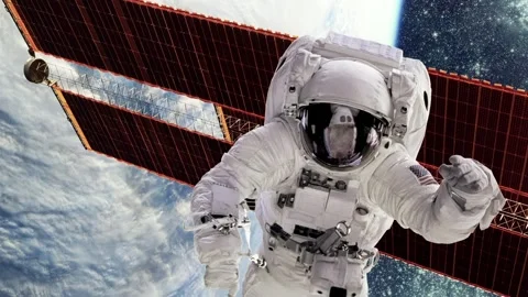 Astronaut in outer space Stock Footage 85670556