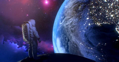 Astronaut in outer space Stock Footage 131782271