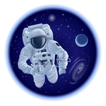 Astronaut in outer space Stock Illustration