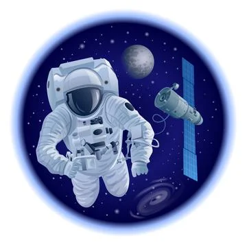 Astronaut in outer space Stock Illustration