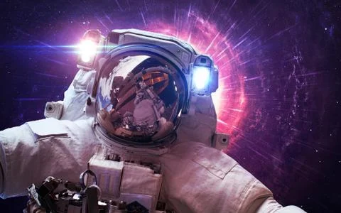 Astronaut in outer space Foto stock
