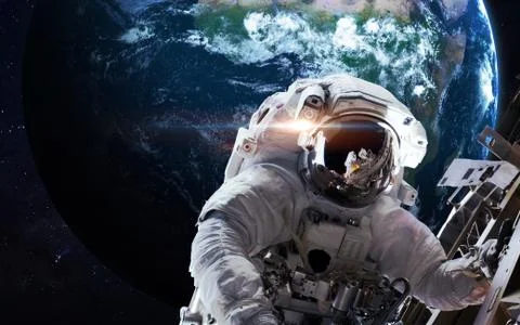 Astronaut in outer space Stock Photos
